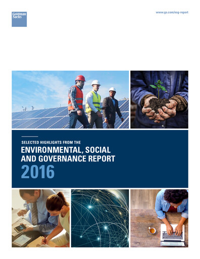 Thumbnail Goldman Sachs ESG Report 2016