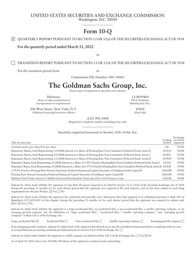 Thumbnail Goldman Sachs Quarterly Report 2022-q1