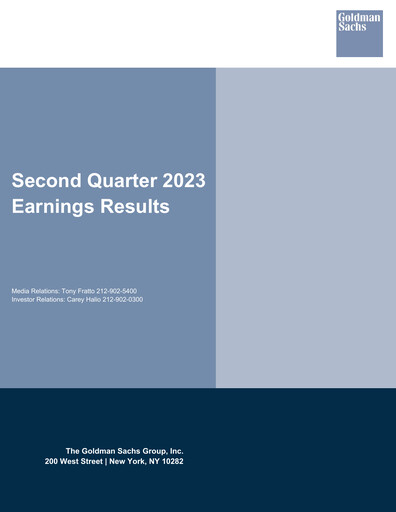 Thumbnail Goldman Sachs Quarterly Report 2023-q2