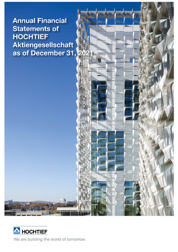 Miniature Hochtief Bilan financier 2021