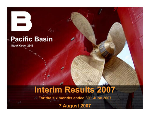 Thumbnail Pacific Basin Shipping Half-year Report 2007-h1