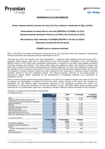 Thumbnail Prysmian Group
 Financial Report 2017