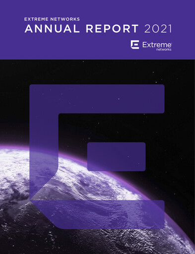 Thumbnail Extreme Networks
 Annual Report 2021