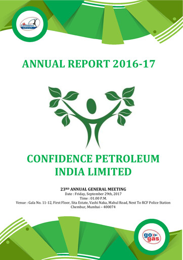 Thumbnail Confidence Petroleum Annual Report 2016-2017
