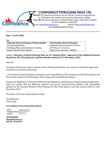 Thumbnail Confidence Petroleum Quarterly Report 2021-q3