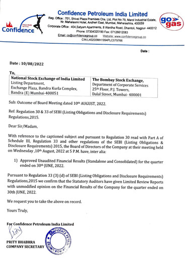 Thumbnail Confidence Petroleum Quarterly Report 2022-q1