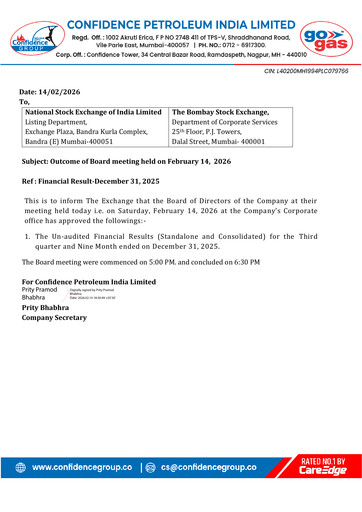 Thumbnail Confidence Petroleum Quarterly Report 2025-q3