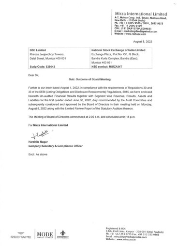 Thumbnail Mirza International
 Quarterly Report 2022-q1