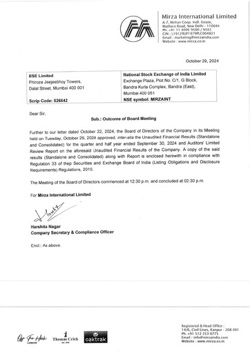 Thumbnail Mirza International
 Quarterly Report 2024-q2