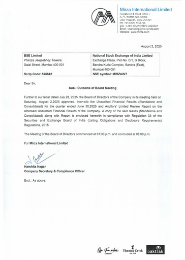 Thumbnail Mirza International
 Quarterly Report 2025-q2