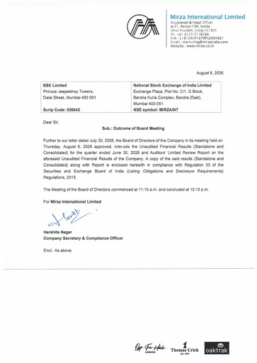 Thumbnail Mirza International
 Quarterly Report 2026-q2