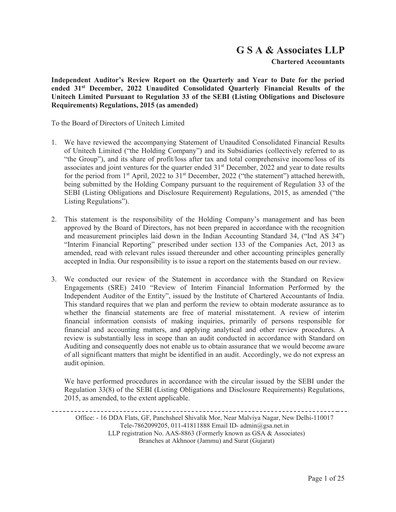 Thumbnail Unitech Group
 Quarterly Report 2022-q3