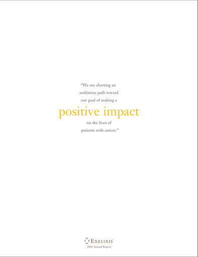 Thumbnail Exelixis Annual Report 2006