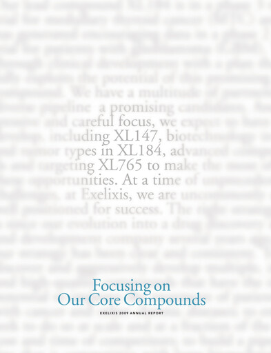 Thumbnail Exelixis Annual Report 2009