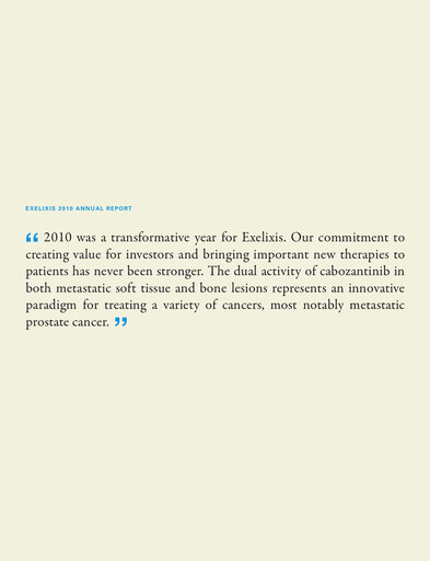 Thumbnail Exelixis Annual Report 2010