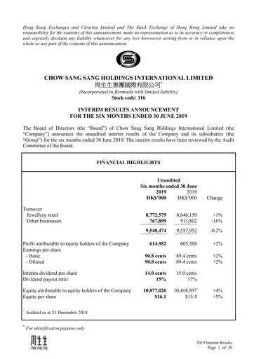 Thumbnail Chow Sang Sang Holdings Half-year Report 2019-h1