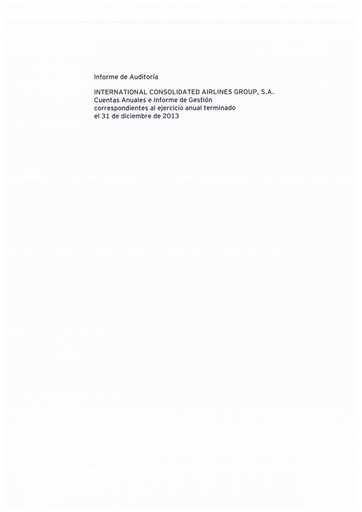 Thumbnail International Consolidated Airlines Financial Report 2013