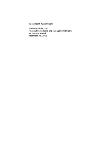Thumbnail International Consolidated Airlines Financial Statement 2016
