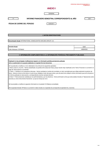 Miniature International Consolidated Airlines Rapport semestriel 2011-h1