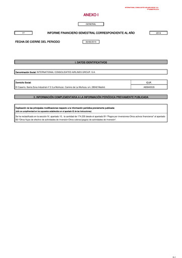 Miniature International Consolidated Airlines Rapport semestriel 2014-h1