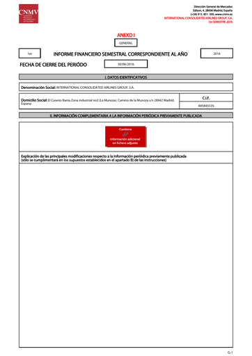 Miniature International Consolidated Airlines Rapport semestriel 2016-h1