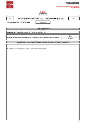 Miniature International Consolidated Airlines Rapport semestriel 2019-h1
