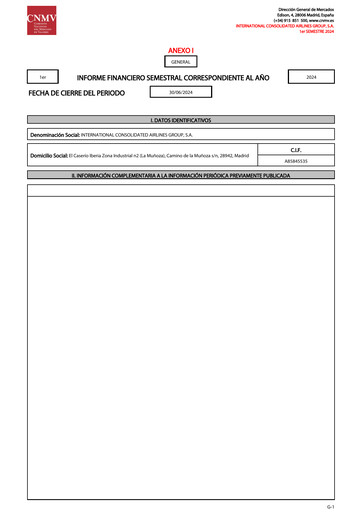 Miniature International Consolidated Airlines Rapport semestriel 2024-h1