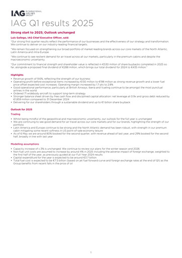 Thumbnail International Consolidated Airlines Quarterly Report 2025-q1