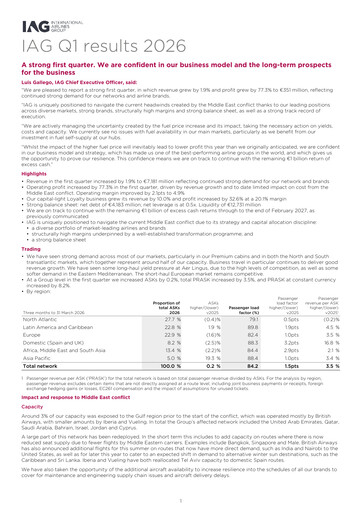 Thumbnail International Consolidated Airlines Quarterly Report 2026-q1