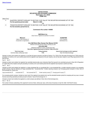 Thumbnail H&R Block
 Quarterly Report 2026-q3