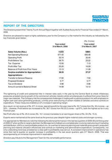 Vorschaubild SML Isuzu
 Jahresbericht 2007-2008