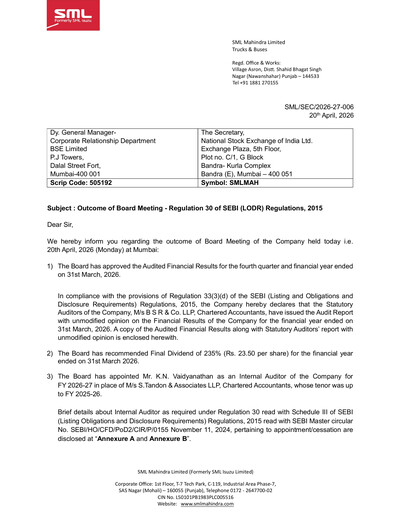 Thumbnail SML Isuzu
 Financial Statement 2025-2026