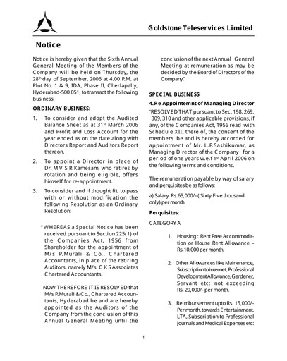 Thumbnail Olectra Greentech Annual Report 2005-2006
