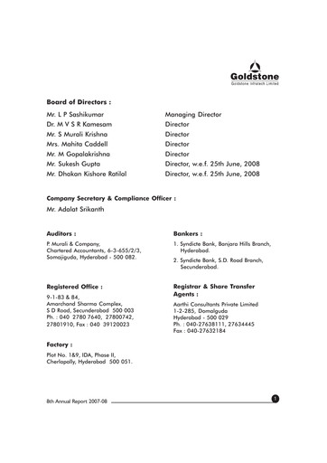 Thumbnail Olectra Greentech Annual Report 2007-2008