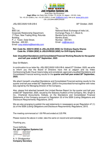 Thumbnail Jain Irrigation Systems
 Quarterly Report 2025-q2