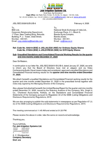 Thumbnail Jain Irrigation Systems
 Quarterly Report 2025-q3