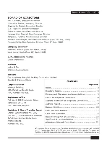 Vorschaubild Oriental Aromatics
 Jahresbericht 2011-2012