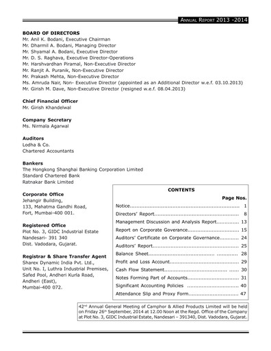 Vorschaubild Oriental Aromatics
 Jahresbericht 2013-2014