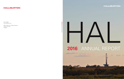 Thumbnail Halliburton Annual Report 2016