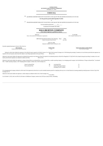 Thumbnail Halliburton Quarterly Report 2021-q3