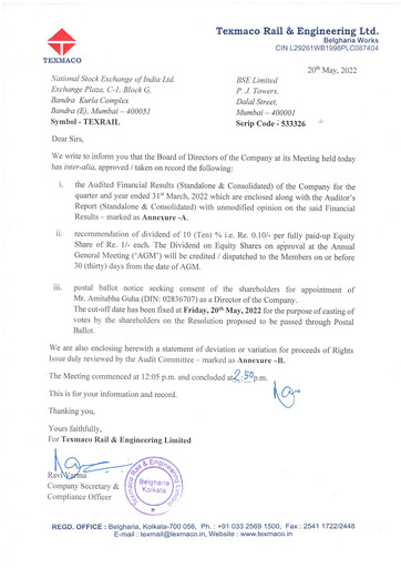 Thumbnail Texmaco Rail & Engineering Financial Statement 2021-2022