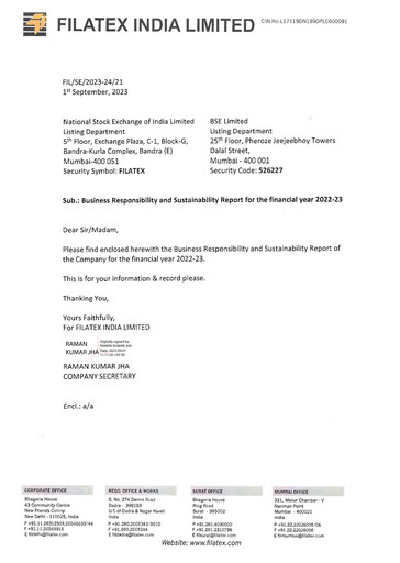 Miniature Filatex India
 Rapport ESG 2022-2023