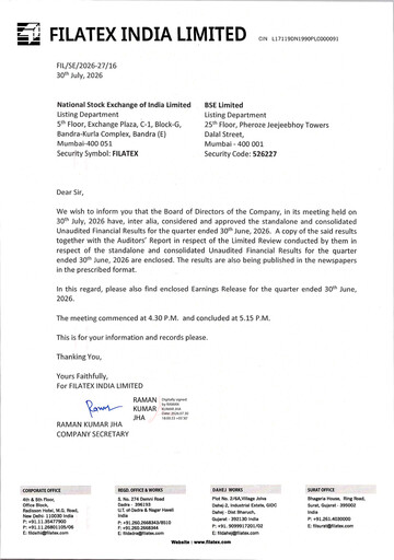 Thumbnail Filatex India
 Quarterly Report 2026-q1