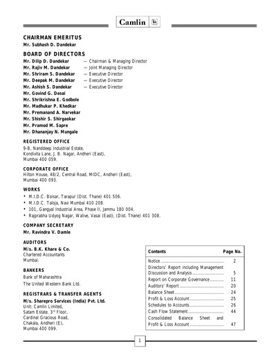 Miniature Kokuyo Camlin
 Rapport annuel 2005-2006