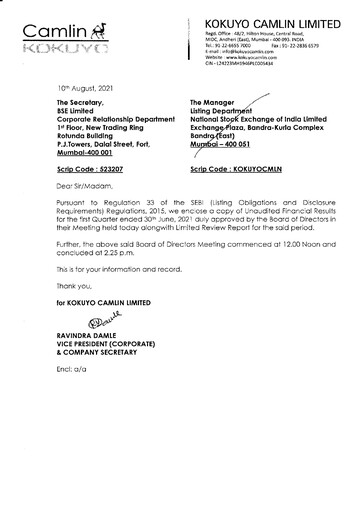 Thumbnail Kokuyo Camlin
 Quarterly Report 2021-q1