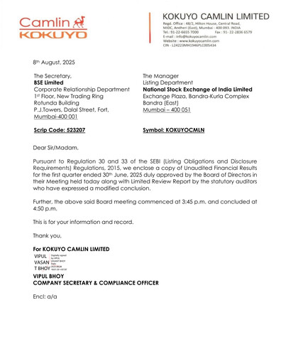 Thumbnail Kokuyo Camlin
 Quarterly Report 2025-q1