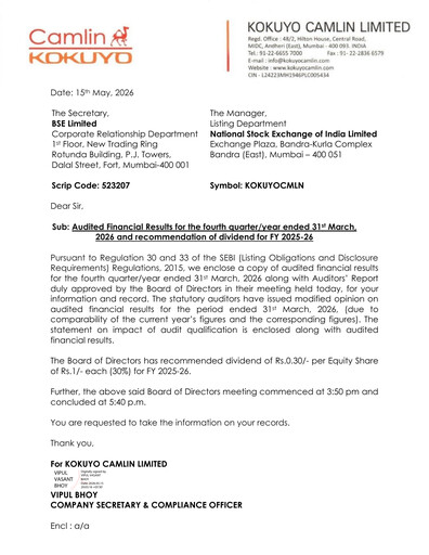Thumbnail Kokuyo Camlin
 Quarterly Report 2026-q4