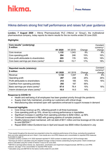 Vorschaubild Hikma Pharmaceuticals
 Halbjahresbericht 2020-h1