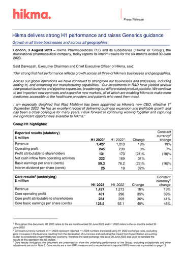 Vorschaubild Hikma Pharmaceuticals
 Halbjahresbericht 2023-h1