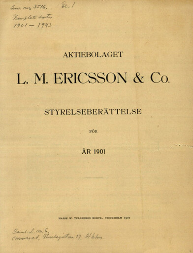 Thumbnail Ericsson Annual Report 1901